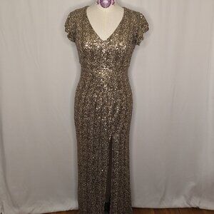 Belle Badgley Mischka Gold Sequin Gown